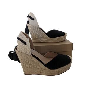 Women's Espadrilles Platform Wedges Sandals Ankle Buckle Strap Open Toe Size 9